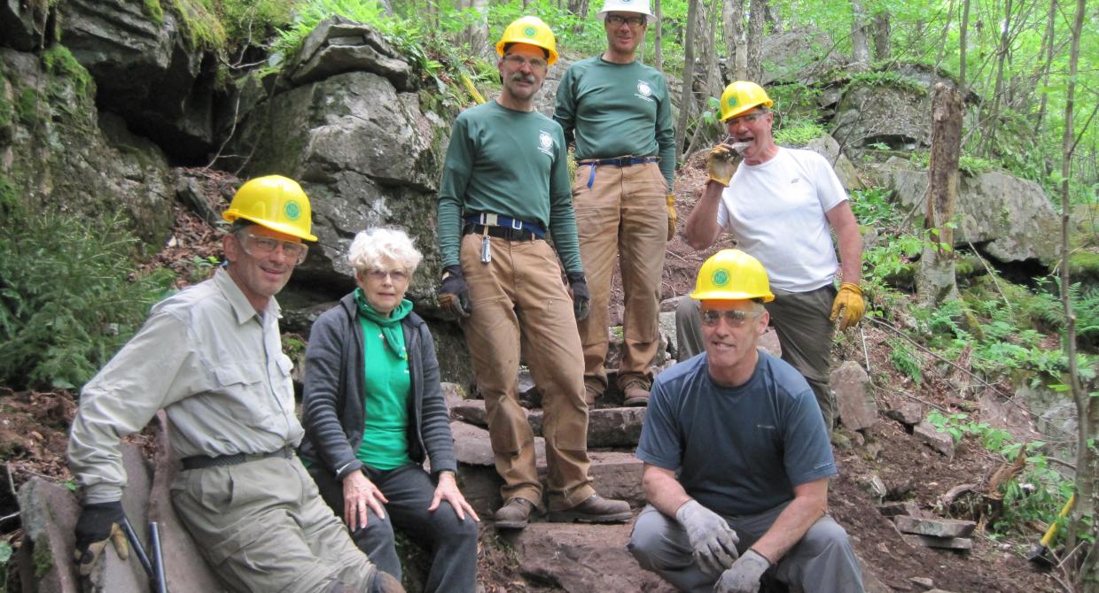 The Trail Crew working on Cross Mountain